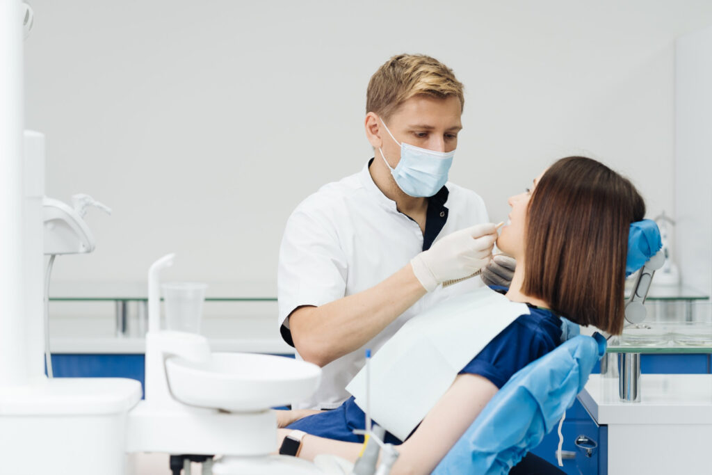 patient at the dental clinic for checkup